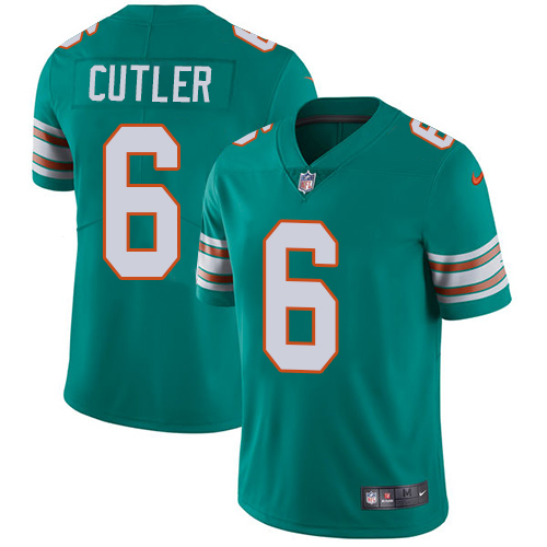 Nike Dolphins #6 Jay Cutler Aqua Green Alternate Men's Stitched NFL Vapor Untouchable Limited Jersey